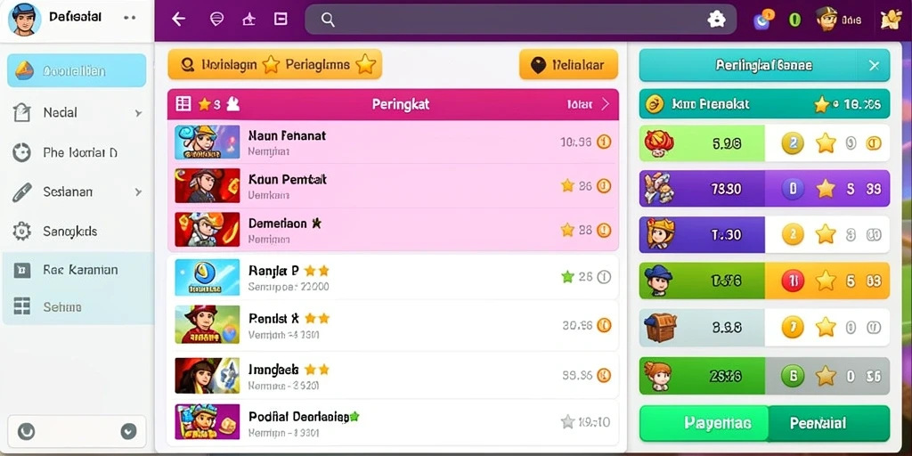 Berbagai senjata dan karakter yang dapat dipilih.